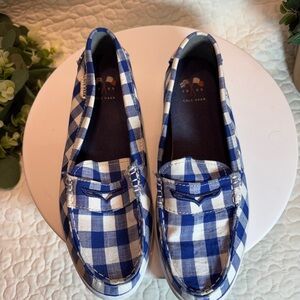 Cole Haan Women’s Blue Gingham Slip-On Shoes